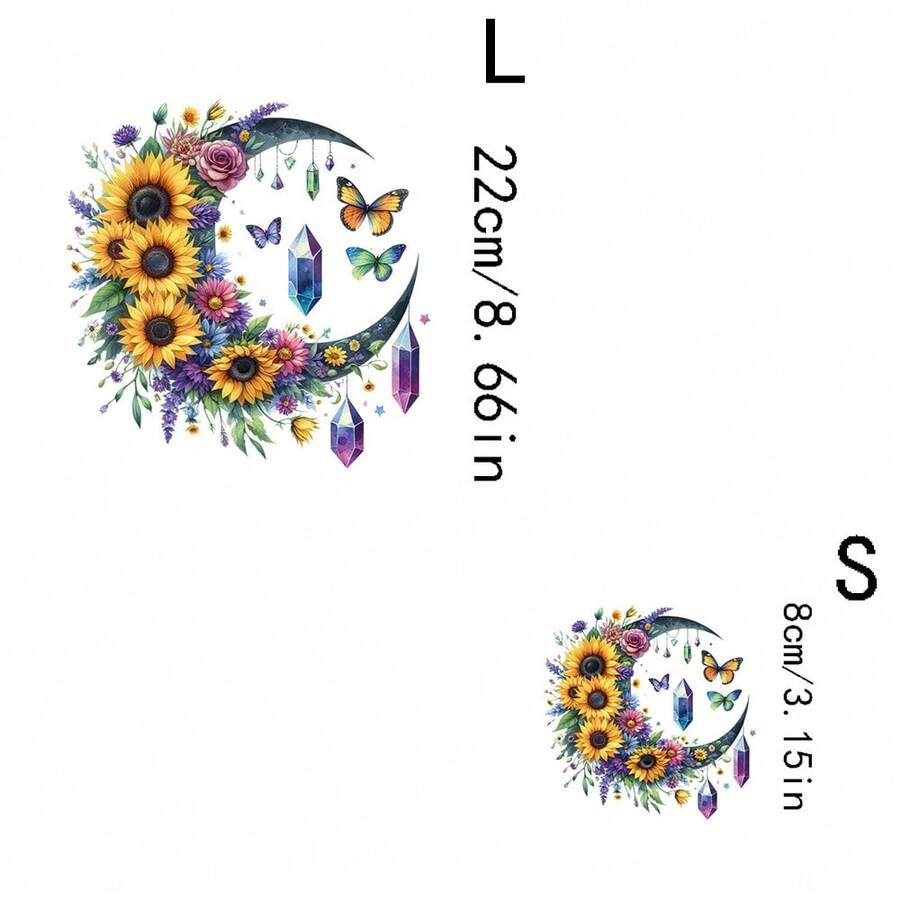 1 pièce/2 pièces/3 pièces Étoile rêveuse, lune, fleur et papillon, impression par transfert thermique, convient pour les t-shirts, sweats à capuche, oreillers, sacs à dos et sacs à main, idéal pour les cadeaux de vacances, design de vacances, impression durable