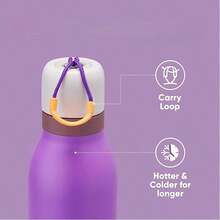 Owa Laa Purple Water Bottle 24oz,710ml,With Straw,Suitable For Carrying Out,Heat Preservation Time More Than 24 Hours,Cold And Hot Water Can Be Insulated,Can Make Coffee,Frozen Drinks, Suitable For Camping,Work,Indoor And Outdoor Use,Valentine's Day - 紫色 - 查看 3