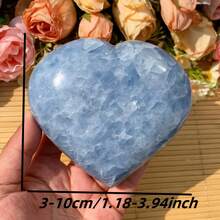 1 件波西米亚海蓝宝石心形水晶装饰 - 珠宝、家居装饰和特殊场合、节日礼物、舒缓的蓝色色调、光滑的纹理适合冥想、瑜伽、精神和装饰水晶礼物、优雅的宝石、光泽的表面、精神装饰