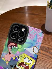 1 Ốp lưng điện thoại họa tiết sọc dọc hoạt hình SpongeBob Squarepants, tương thích với Samsung, tương thích với iPhone 16/15/14/13/12/11 Pro Max/12 Pro/14 Plus và các mẫu khác - Nhiều màu - Xem 4