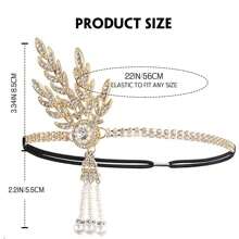 Accesorios de mascarada de 1920, conjunto de diadema de plumas de aleación, collar de perlas y guantes largos para cigarrillos para fiesta de Gatsby, Halloween