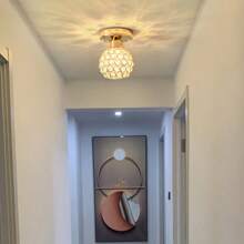 1pc Crystal Mini Pendant Light, Modern Minimalist Hallway Entrance Foyer Ceiling Light Fixture, Luxury Crystal, Bulb Not Included - Various - View 3