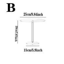 Transparent Acrylic Cake Stand, Round Cupcake Holder, Pizza Rack, Dessert Display Platter, Suitable For Valentine's Day, Wedding, Birthday, Tea Party, Events - Transparent - View 11