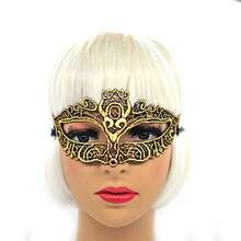 IMapo Masquerade Masks 5 Pack Sexy Women Girl Lace Eye Mask Opera Halloween Dancing Evening Party Elegant Mardi Gras Lady Eye Mask Gold