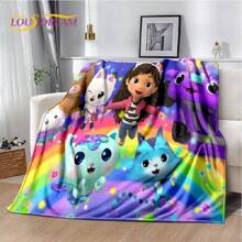 Cartoon Cute Gabbys Dollhouse Girl Soft Blankets,Keep Warm Throw Blanket Comfortable Blanket For Picnic Beds Sofa Home Bedroom4.Jpg - White1 - View 1