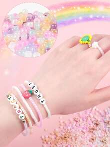 Zestaw 24 kolorowych szklanych koralików nasiennych – 2 mm (11520 szt.), 3 mm (5760 szt.), 4 mm (1920 szt.) – wielokolorowy asortyment do tworzenia biżuterii, rękodzieła, scrapbookingu, bransoletek i akcesoriów rękodzielniczych - Krem - Zobacz 3