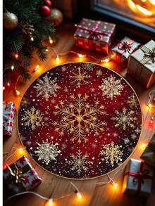 سجادة دائرية ذهبية بشكل رقائق الثلج، شخصية ومثيرة للاهتمام، عالية الجودة (مصنوعة من مادة الفلفيت البلوري، خفيفة الوزن ورقيقة)، مضادة للانزلاق، سهلة التنظيف والغسل في الغسالة، مناسبة للمطبخ وغرفة المعيشة والنوم وديكور المنزل وطاولة القهوة والسجاد الكبير والحصير الترفيهي وسجاد غرفة النوم والسجادة الجانبية وديكور المنزل وغرفة الأطفال وغرفة الألعاب والمدخل، متعددة الأنماط المطبوعة، قابلة للغسيل، مناسبة للممر والمعيشة والمطبخ والنوم، متعددة الأحجام