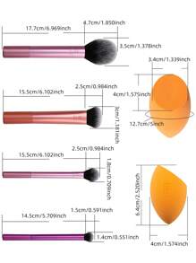Real Techniques 6 Pieces Everyday Essentials Makeup Brush Set, Includes 4 Brushes & 2 Makeup Sponges, For Foundation, Blush, Bronzer, Contour, Eyeshadow, & Powder, Travel Gift Set, Cruelty-Free & Vegan, Brush Set, Makeup Brush Kit, Make Up Brush Set, Make Up Set Complete, Makeup Brush Set, Complete Makeup Kit, Brush Kit, Brushes Makeup Set, Makeup Gift Set - Hot Pink - View 9