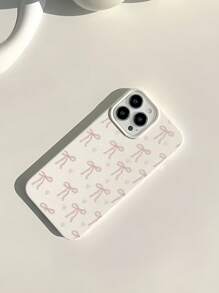 1pc Compatible With Iphone 16 Pro Max, 11, 12, 13 Pro Max, 14 Pro Max, 15 - Pink Heart & Bow Inflatable Phone Case, Fits Series