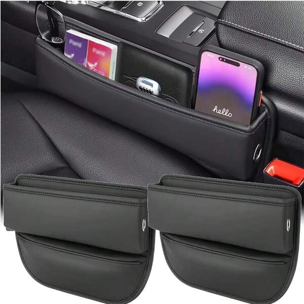 Car Seat Gap Filler Automotive Seat Leather Storage Box With Cup Holder Universal Seat Gap Organizer Adjustable Seat Storage Box Before Purchasing, Please Measure The Gap Between The Glove Compartment Of Your Car And The Middle Of The Seats On Both The Front And Rear Sides. The Gap Should Be Less Than Or Equal To 3 Cm For A Perfect Fit.