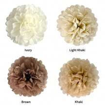 12 Stücke braune Seidenpapier Pompons, karamellfarbene Partydekoration in Elfenbein, Beige, Creme, Erdtönen, Boho, Champagner Seidenpapier Pompons, Wanddekoration perfekt für Geburtstag, Babyparty, Hochzeit, Jahrestag, Party, Festival, Feier, Abschlussfeier