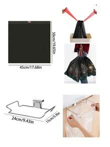 大型不锈钢垃圾袋架，适用于橱柜、碗橱、水槽下、垃圾桶、厨房垃圾桶