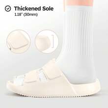 estiloMukinrch - Sandalias ortopédicas unisex para adultos, con soporte de arco, fascitis plantar, para recuperación, pantuflas de almohada para interiores y exterioresVersión mejorada - Beis - Ver 8