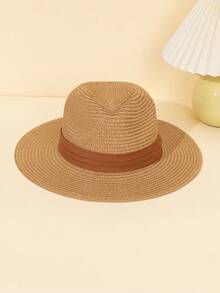 1 szt. Wakacyjny, swobodny, tkany kapelusz jazzowy/słomkowy