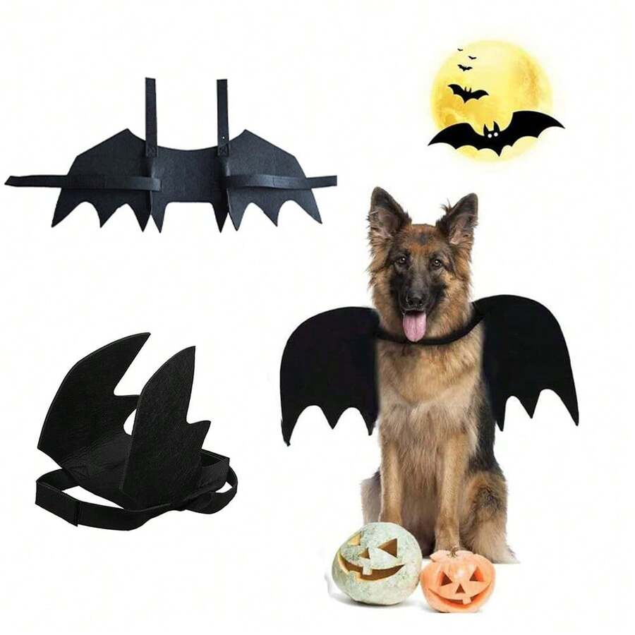 Ailes en feutre pour animaux de compagnie pour Halloween, costumes de chauves-souris créatifs pour chats, petits chiens et chiens. Accessoires et vêtements amusants pour la fête de transformation des animaux de compagnie. Fournitures pour animaux de compagnie - Multicolore - Voir 1