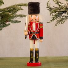 1pc, 30cm Christmas Nutcracker Figurine, Christmas Decor, Wooden Soldier Desktop Ornament, Nutcracker Decoration, Christmas Home Decor, Christmas Party Supplies, Wooden Christmas Tree Hanging Ornament, For Christmas Scene Decoration, Home Decor, Mall Decor, Outdoor Decor, Christmas Gift Set Christmas Decorations Room Decor Winter Christmas Decorations Home Christmas Gifts Christmas Decor - Multicolor - View 9