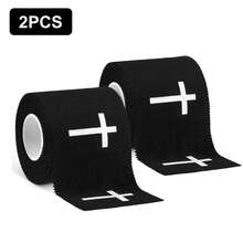 2pcs "+" Sports Wristbands, Suitable For Football And Baseball, White/Black Sports Tape For Gym, Essential Equipment For Athletes Wrist Wrap