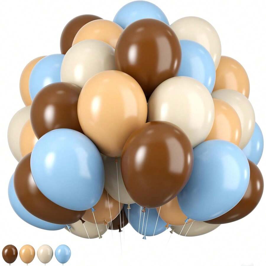 Bóng bay cao su hình gấu bông màu xanh dương, nâu và be, kích thước 10 inch, thích hợp cho tiệc tiết lộ giới tính, tiệc độc thân, lễ kỷ niệm, sinh nhật, lễ tốt nghiệp, kỷ niệm ngày cưới, ngày Quốc khánh, tiệc cô dâu, Giáng sinh, Halloween, Ngày lễ tình nhân, Ngày của Mẹ, tiệc lễ hội, Ramadan, Eid. - Nhiều màu - Xem 1