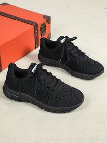 Zapatillas casuales negras básicas, transpirables, suaves, minimalistas y ligeras para hombres, adecuadas para la vida diaria, el transporte y los viajes al aire libre