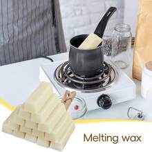 8 块白色纯蜂蜡块 - 高品质蜡模材料，适用于 DIY 工艺品、蜡烛制作和手工护肤品，无需电源，工艺用品，传统工艺，自然外观 - 白色 - 查看 3
