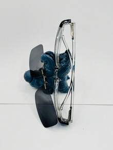 1 Piece Glasses Frame, Small Model, 2 In 1 Clip-On - Negro brillante - Ver 6