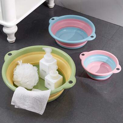 Foldable Wash Basin Set, Portable Plastic Basin Suitable For Travel, Camping, Laundry, Dorm Sink, Usable For The Whole Family