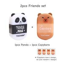 1/24pcs Panda Mood Eraser With Pencil Sharpener Rubber, 2 In 1 Cleaning Tools For Student Back To School - Black and White - View 11