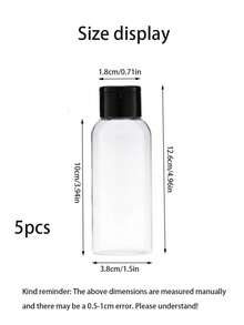 100毫升透明塑料瓶，PET翻盖液体容器，化妆品可灌装挤压瓶 - 無色 - 查看 9