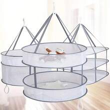 1pc Dual-Layer Drying Rack, Foldable Hanging Sweater Drying Net For Socks, Sweaters, Shirts, Toys, Underwear, Clothes Drying Rack, Easy Hanging Design, No Electricity Needed - Suitable Household Accessory, Laundry Storage (Random Color/Style) - Multicolor - View 8