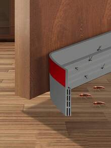 Tope de puerta ajustable de 2 pulgadas x 39 pulgadas, tira de sellado de puerta, kit de burlete de puerta insonorizante con adhesivo, sello de fondo de puerta a prueba de viento y tira de goma