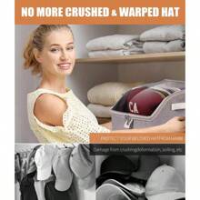 Hat Organizer For Baseball Caps Hat Storage Holder Container For Closet Hold Up To 12 Caps With Clear Window Hat Boxes For Home Storage 1Pcs Grey