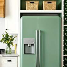 1 Roll 15.74*39.37/118.11/196.85/393.7 Inch Vinyl Matte Self-Adhesive Wallpaper, Refrigerator Renovation Decoration Stickers Decals, Sticky Wallpaper, Kitchen Decoration, Cabinets, Dining Tables, Dressing Tables, Work Surfaces, Home Decoration, Easy To Peel Off And Install, Refrigerator Wallpaper, Wall Decor, Room Decor - Multicolor - View 8