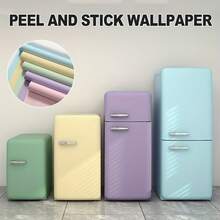 1 Roll 15.74*39.37/118.11/196.85/393.7 Inch Vinyl Matte Self-Adhesive Wallpaper, Refrigerator Renovation Decoration Stickers Decals, Sticky Wallpaper, Kitchen Decoration, Cabinets, Dining Tables, Dressing Tables, Work Surfaces, Home Decoration, Easy To Peel Off And Install, Refrigerator Wallpaper, Wall Decor, Room Decor - Multicolor - View 1