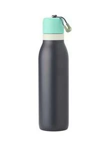 Owalaa Black Water Bottle 24oz,710ml,With Straw,Suitable For Carrying Out,Heat Preservation Time More Than 24 Hours,Cold And Hot Water Can Be Insulated,Can Make Coffee,Frozen Drinks,Suitable For Camping,Work,Indoor And Outdoor Use - màu đen - Xem 2