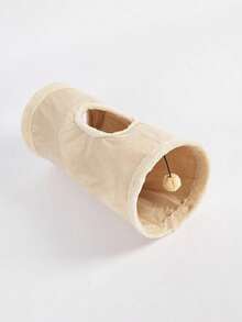 1 件绒面面料宠物猫隧道带马勃，猫/狗玩具