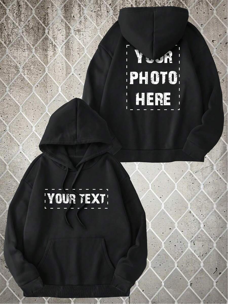 Customized Men's Sweatshirt, Suitable For Autumn, Winter, Back To School. Upload Your Own Design, Image, Photo, Group Photo, And Input Your Text To Create Your Personalized Printed Pullover. Suitable For Couples, Pranks, Surprise Gifts, Company Team Building Uniforms, Halloween Party.