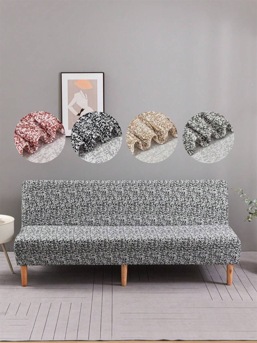 1pc Decorative Folding Sofa Bed Cover, Milk Silk Fabric, Non-Slip Elastic Universal Fit, 3-Seater, Printed Minimalist Polka Dot Design, 4 Color Options, Perfect Fit For Pets, Suitable For Spring, Summer, Autumn, Winter - Multicolor - View 1