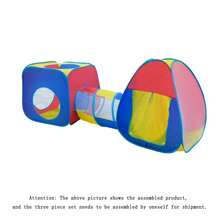 儿童彩色方形帐篷隧道爬行 3/4/5 件套，室内游戏屋玩具帐篷，男孩和女孩适用的球坑
