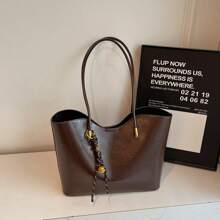 2 件休闲手提包套装，简约单肩手提包，适合办公室、旅行、购物（无吊坠）