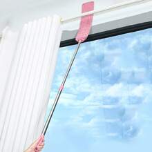 1pc Dusters For Cleaning, Floor Duster With Extension Pole Bendable Microfiber Head, Washable Cleaner,Duster For Furniture Bed Bottom - Dusty Pink - View 2