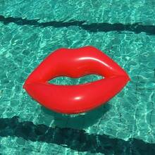 In Stock Viral Ins Red Lip Floating Inflatable Pool Float, Basic Model - Red - View 5