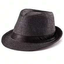 Unisex Handmade Simple Straw Panama Hat Summer Beach Sun Short Brim Breathable Fedora Trilby Cuban Cap For Beach, Casual Gatherings, And Travel - 米色 - 查看 6