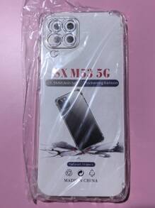 1pc Transparent Four-Corner Anti-Drop Case, Compatible With Samsung Series, Samsung Phone Transparent Four-Corner Anti-Drop Case, Phone Case, Protective Cover, Phone Shell, Phone Sleeve, Anti-Drop Phone Case, Transparent Phone Case, Minimalist Phone Case, Solid Color Phone Case, Transparent Phone Case, TPU Phone Case Anti-Drop (Military-Grade Anti-Drop)