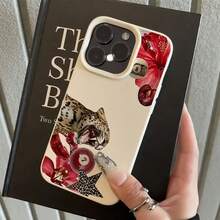 1 pieza Funda de teléfono con patrón de bola de billar rosa número 8 y textura de cuero blanco minimalista, compatible con iPhone 16 Pro Max, 17/16/15/14 Plus/13/12/11, Air, Series, versión internacional, no la versión nacional - Multicolor - Ver 4