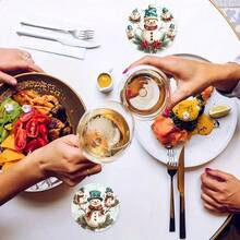 1 set/4 piezas/6 piezas Posavasos de barro de diatomeas con diseño de piñas navideñas y muñeco de nieve, posavasos de café, decoración multiusos para el hogar y restaurantes, regalos diarios, decoración de mesa, decoración diaria, decoración para fiestas temáticas, como regalos de Navidad