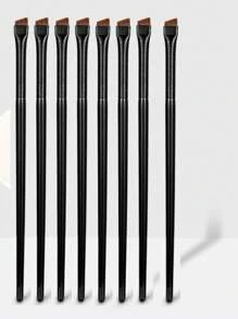 Set di 3 pennelli trucco con forma unica a lama per sopracciglia, eyeliner liquido e pennello per sopracciglia obliquo, adatto per principianti