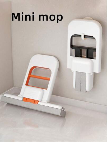 Home Mini Handheld Mop, Kitchen No-Hand-Wash Dual-Purpose Indoor Cleaning Mop, Bathroom Absorbent Semi-Folded Durable Wet And Dry Two-In-One Mirror Cleaning Cloth, Suitable For Desktop Mirror Cleaning, Christmas, Parties, New Year Cleaning, And Household Chores.