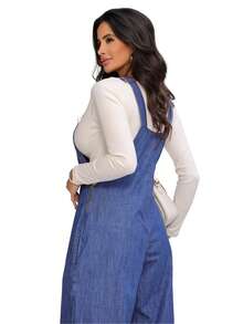 Women's Denim Jeans Overalls 100% Cotton - màu xanh da trời - Xem 6