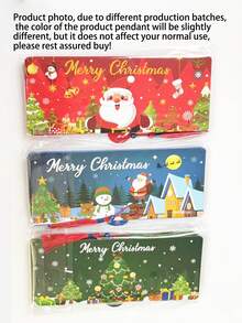 10-Slot Christmas Money Bags & Gift Card Holders - Santa Claus Holiday Design With Snowflakes, Trees & "Merry Christmas" Text - Red, Green, Blue Paper Gift Supplies For Cash, Cards - Perfect For Christmas, Birthdays, Thanksgiving, Christmas Gift Bags, Festive Design, Decorative Illustrations, Party Favors, Snowflake Pattern, Durable Material, Event Organizers Christmas Pajamas Gifts Christmas Decor - Multicolor - View 8