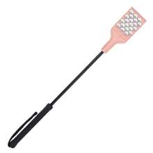 Premium Riding Crop Whip, Horse Whip With Double Slapper For Equestrian Sports Rivet Black